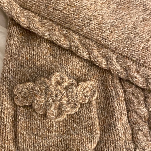 Anthro Sleeping on Snow Wool Blend Zip Front Crochet Pocket Cardigan Sweater - Picture 6 of 9